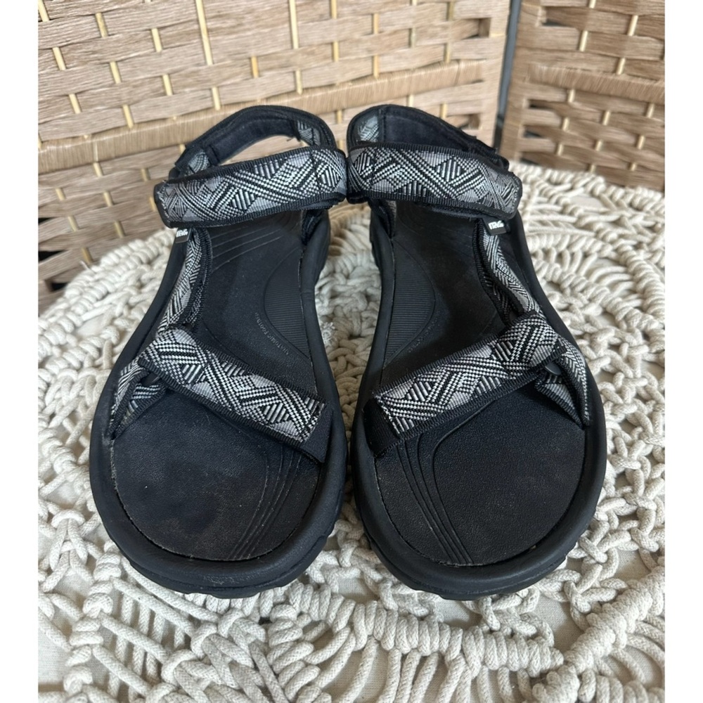 Teva Hurricane Men's Sport Sandals Black/Grey Geometric Pattern - Size 9